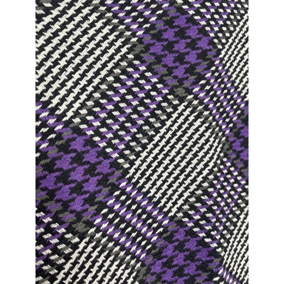Loft Petite 4P Purple Black Plaid Mini Skirt Tweed Fall Workwear - Picture 6 of 12